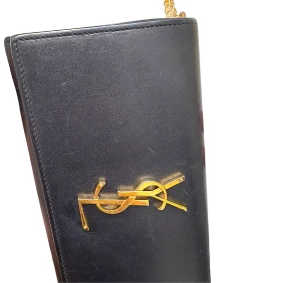Saint Laurent YSL gold logo clutch bag wallet custom WOC - Picture 6 of 16